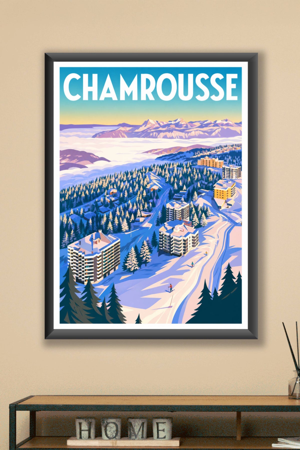 Affiche de Chamrousse, poster station de ski