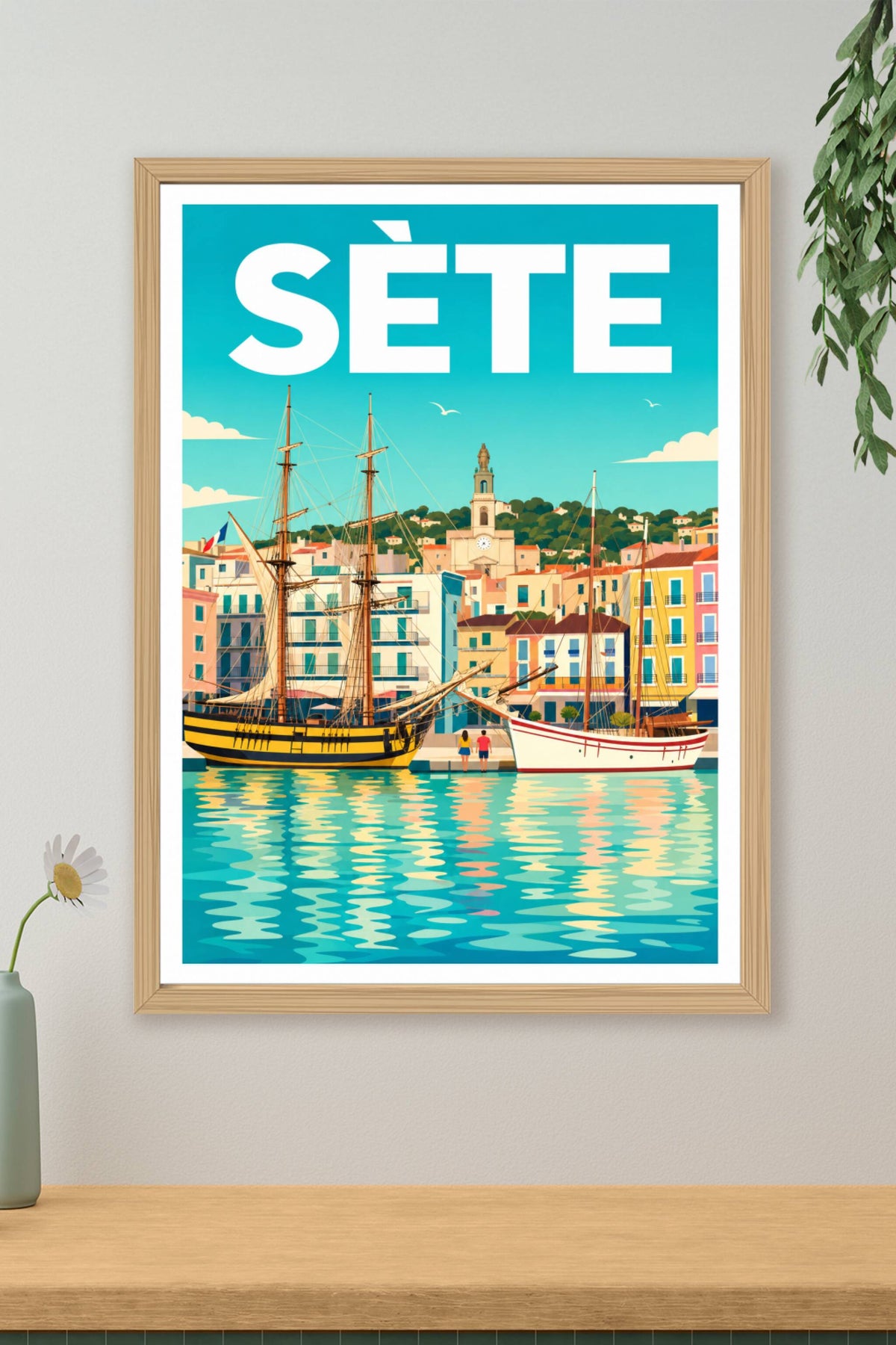 Poster de Sète, vieux gréements du port