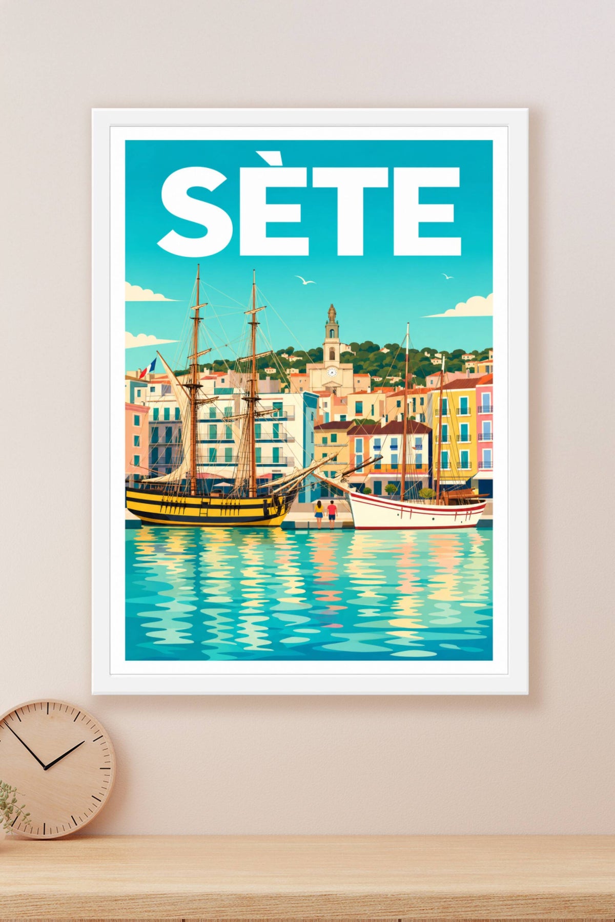 Poster de Sète, vieux gréements du port