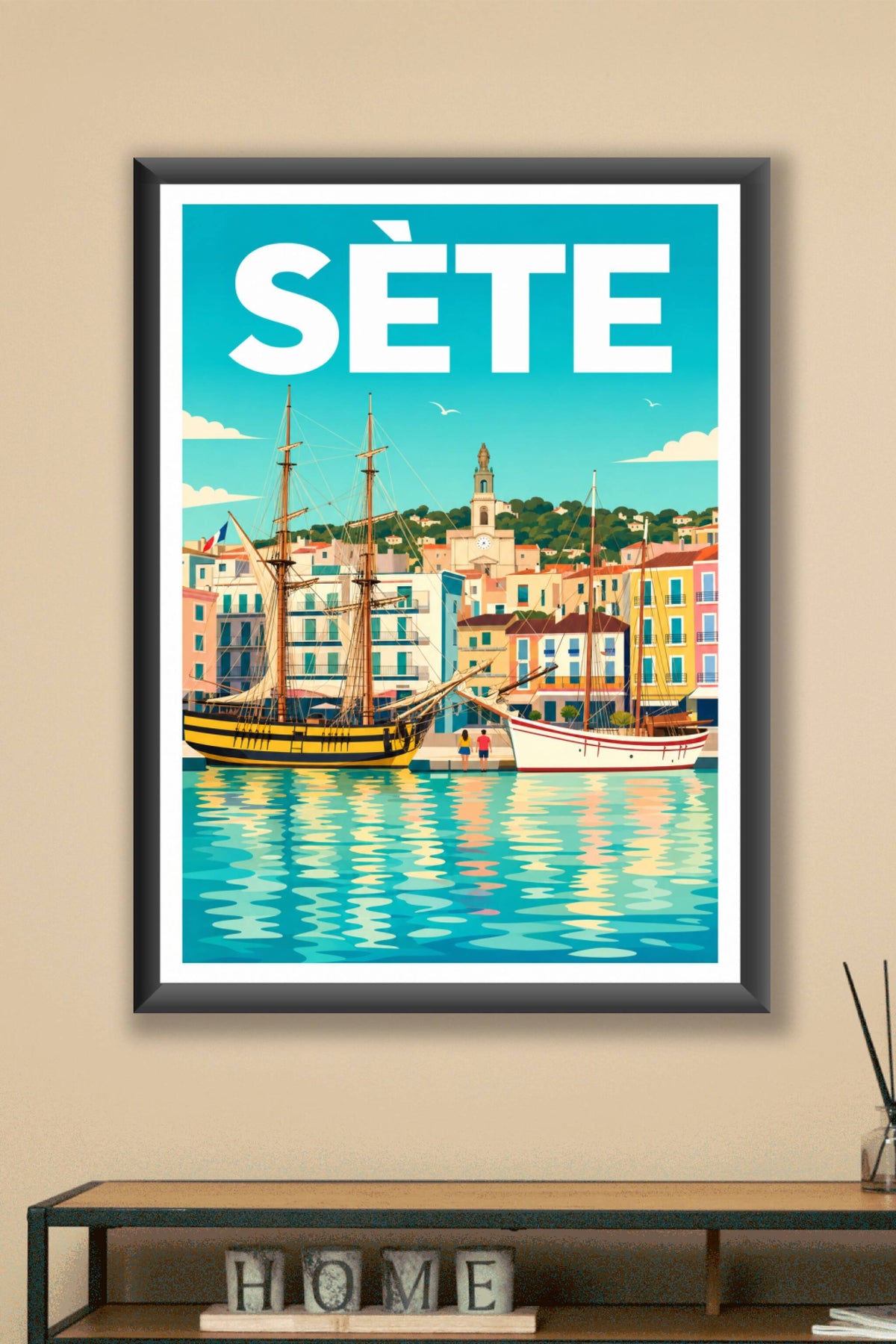 Poster de Sète, vieux gréements du port