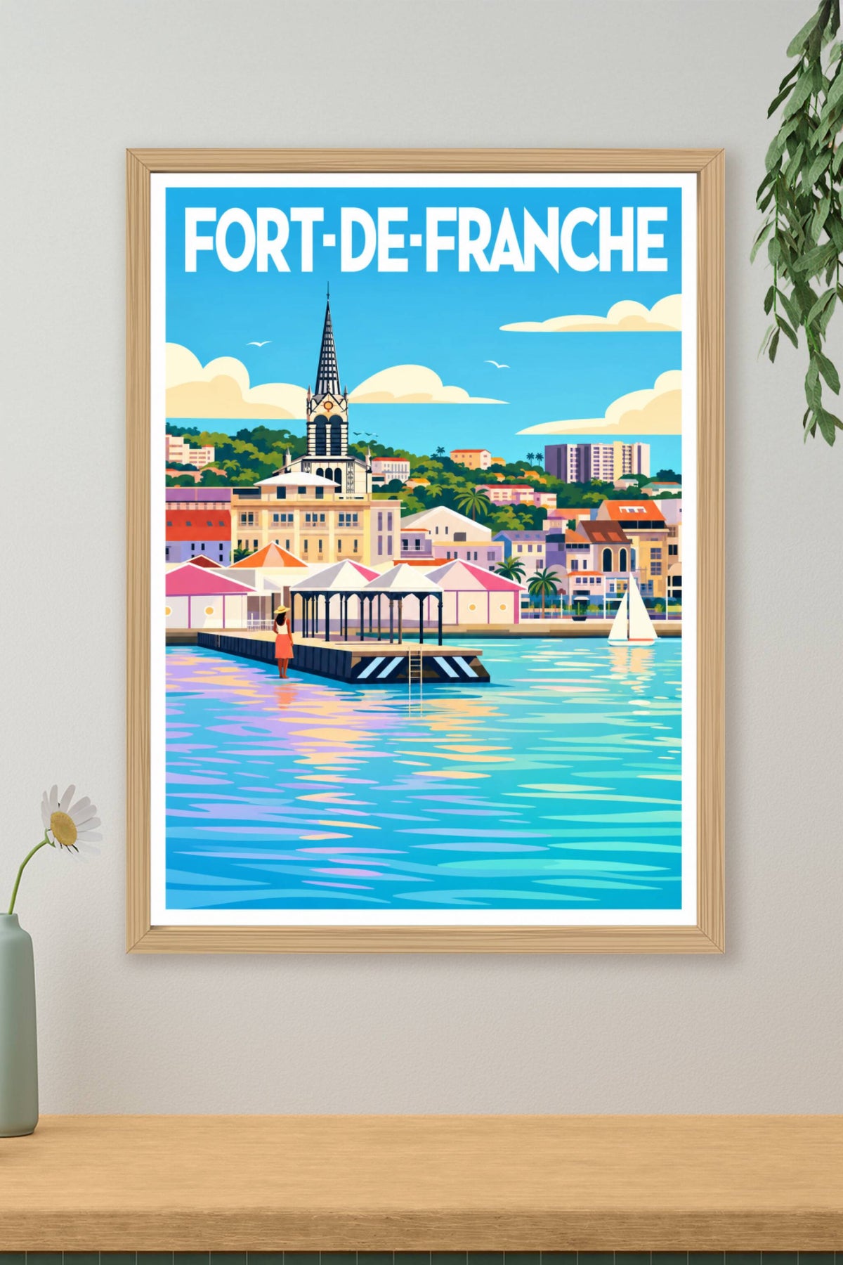 Affiche de Fort-de-France, poster de la cathédrale