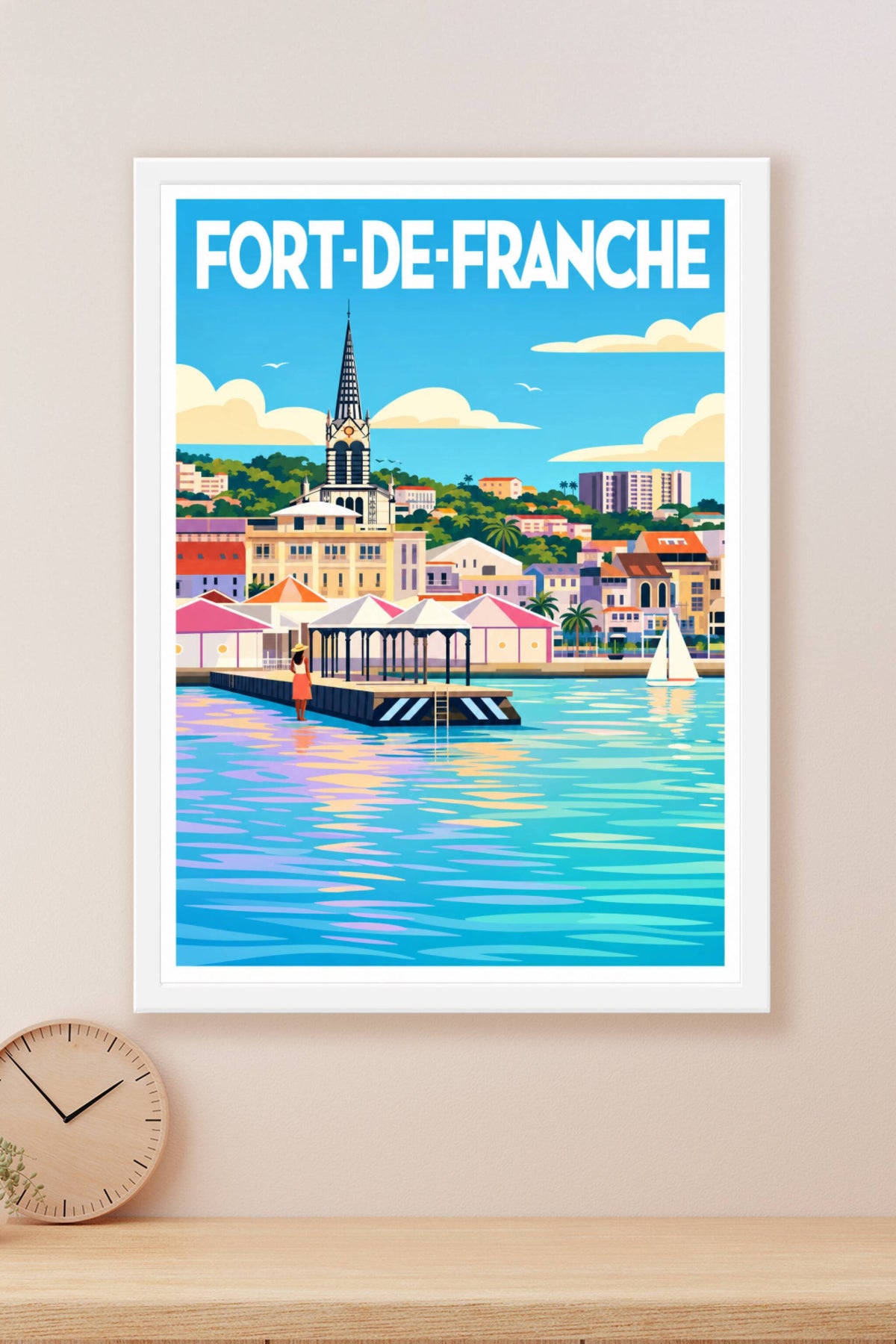 Affiche de Fort-de-France, poster de la cathédrale