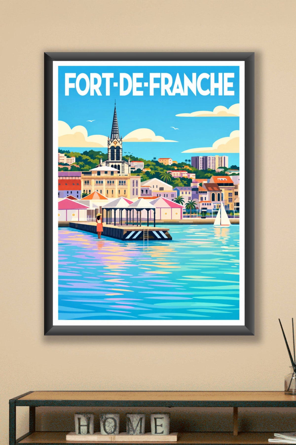 Affiche de Fort-de-France, poster de la cathédrale