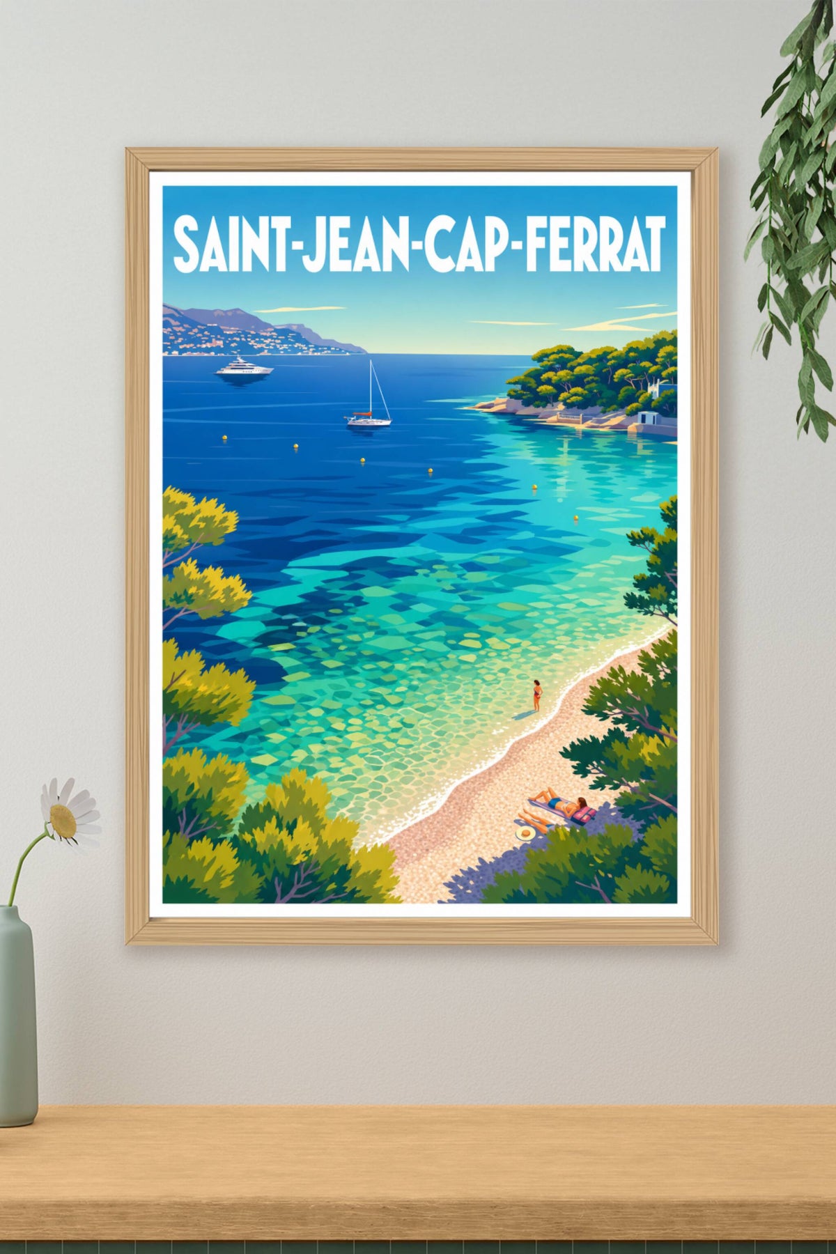 Affiche Saint-Jean-Cap-Ferrat, poster Côte d'Azur