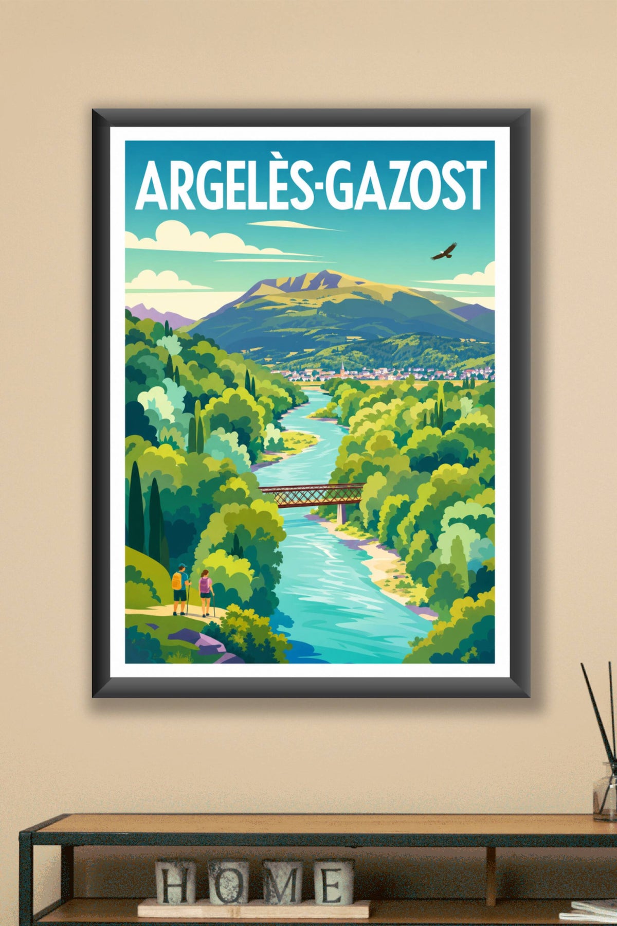 Affiche d'Argelès-Gazost, poster montagne