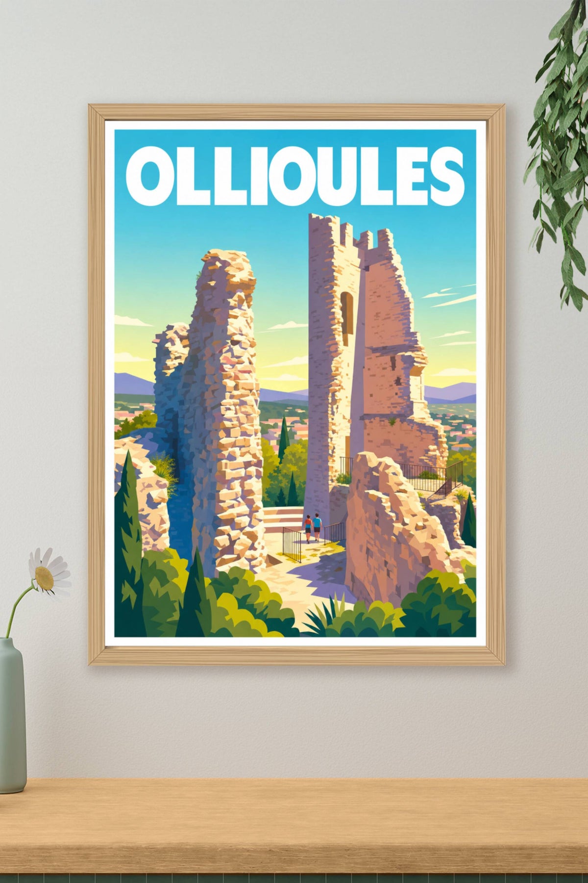 Affiche d'Ollioules, poster château médiéval