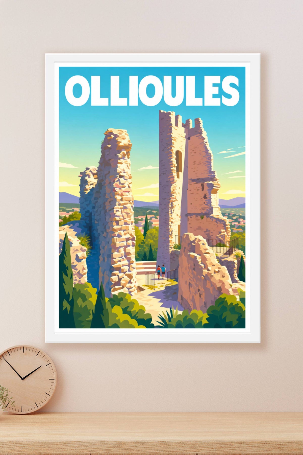 Affiche d'Ollioules, poster château médiéval
