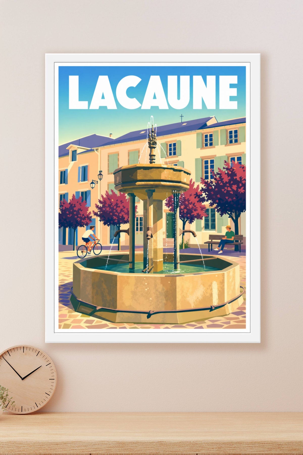 Affiche de Lacaune, poster fontaine centrale