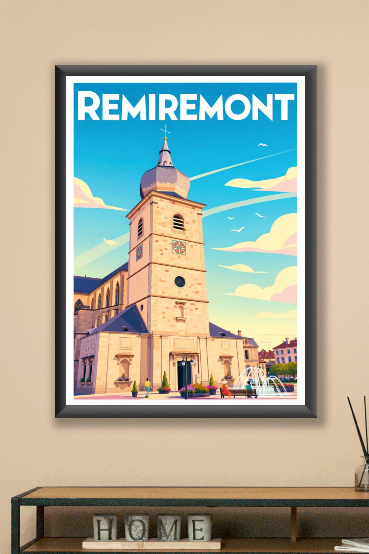Affiche de Remiremont, poster l'abbaye Saint Pierre