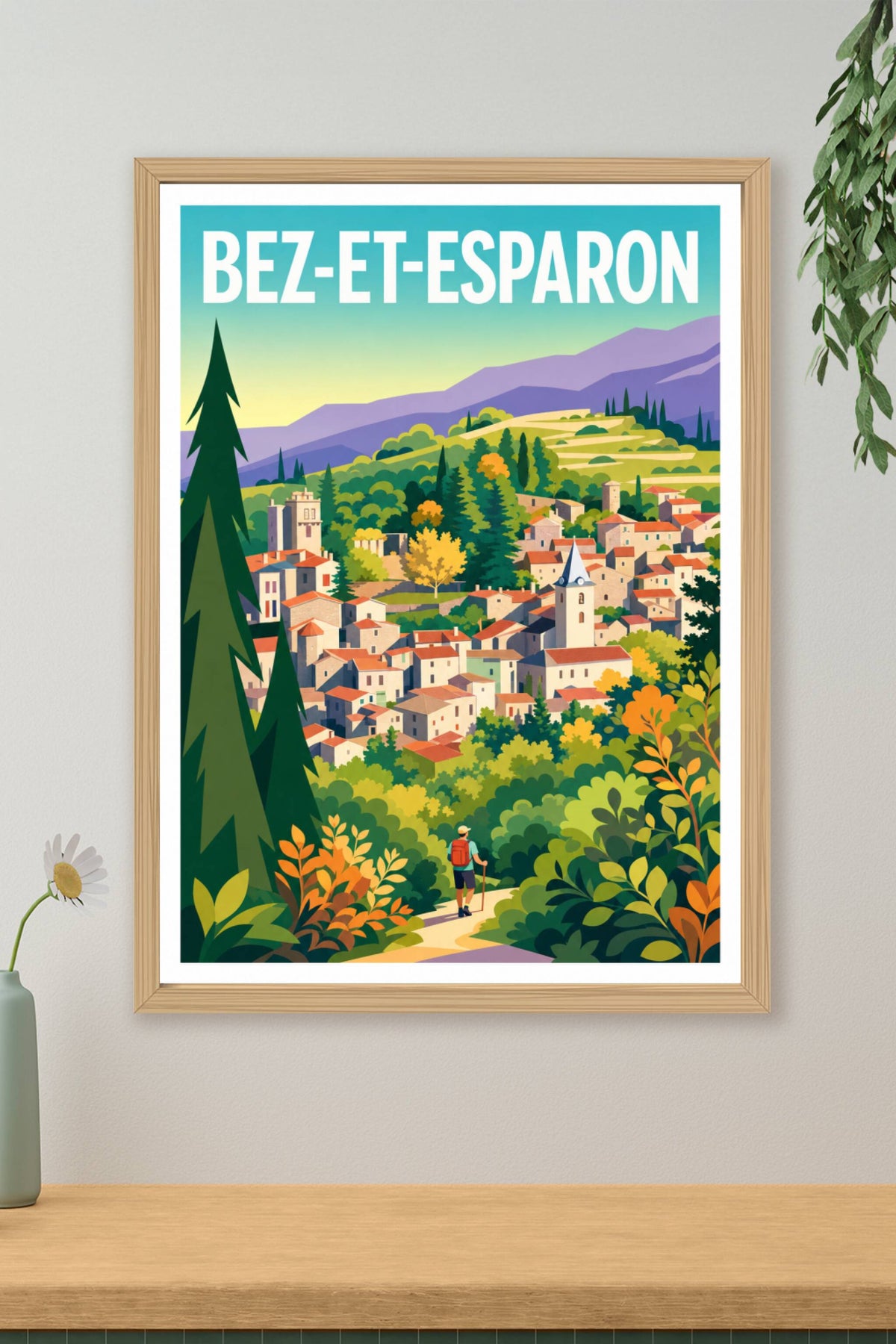 Affiche Bez-et-Esparon, poster village Gard