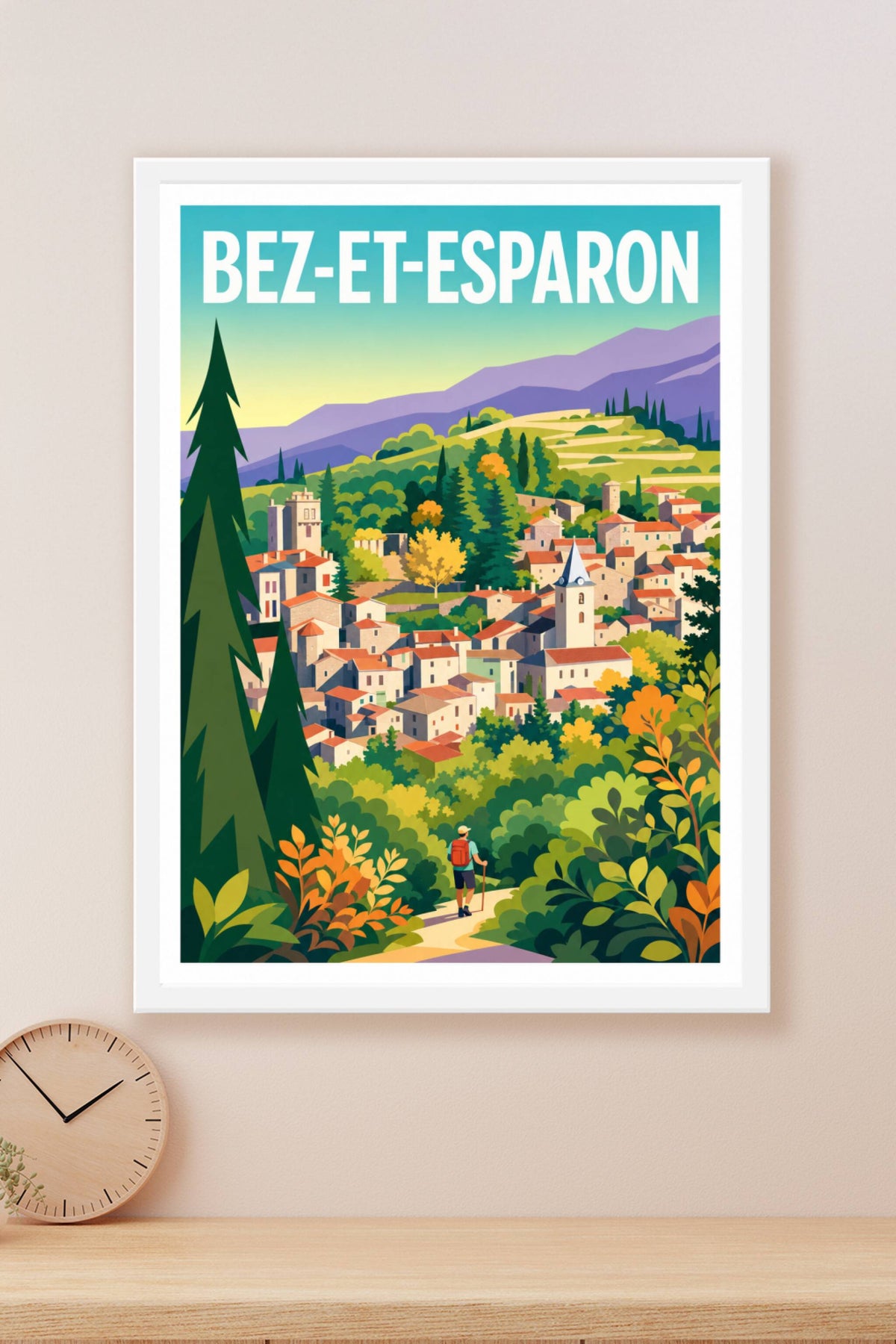 Affiche Bez-et-Esparon, poster village Gard