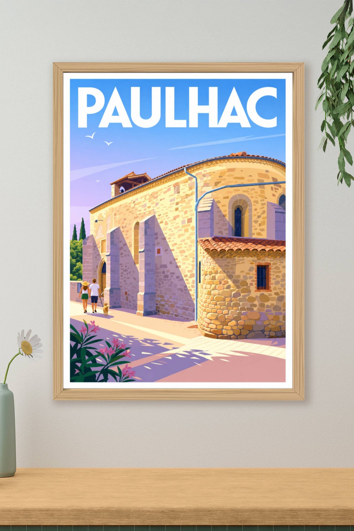 Affiche de Paulhac, poster église romane