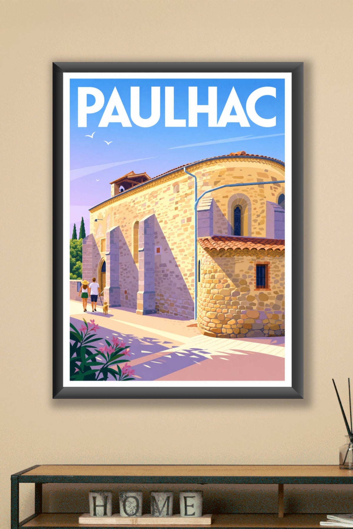 Affiche de Paulhac, poster église romane