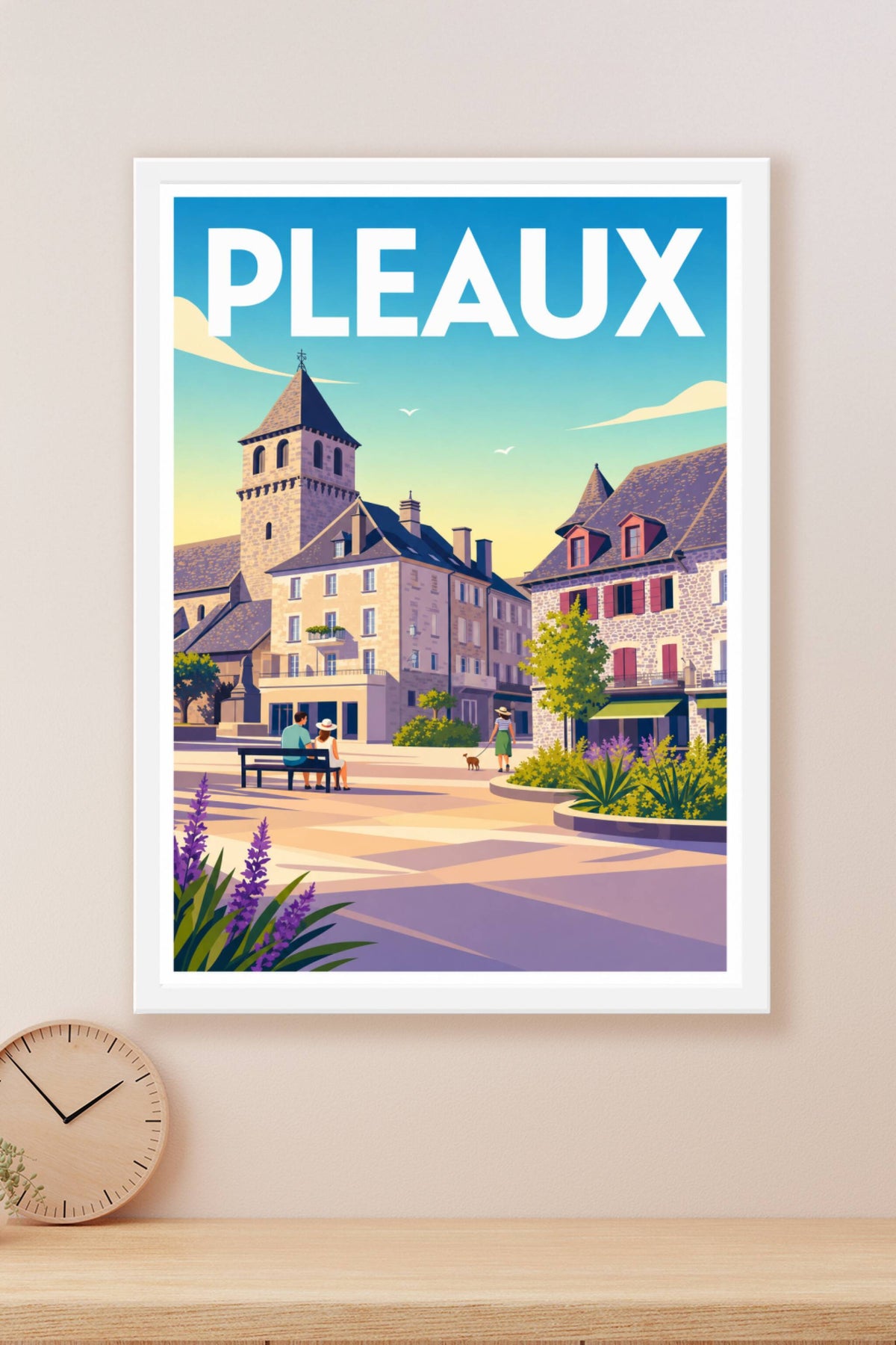 Affiche de Pleaux, poster village du Cantal