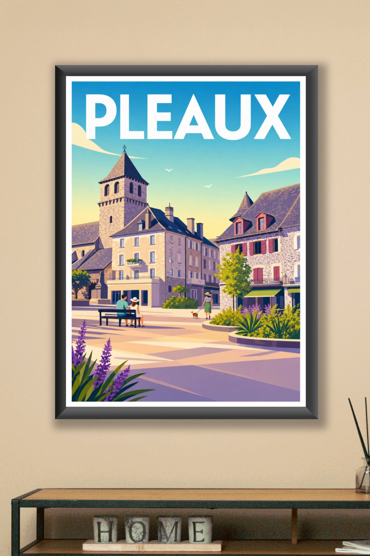 Affiche de Pleaux, poster village du Cantal