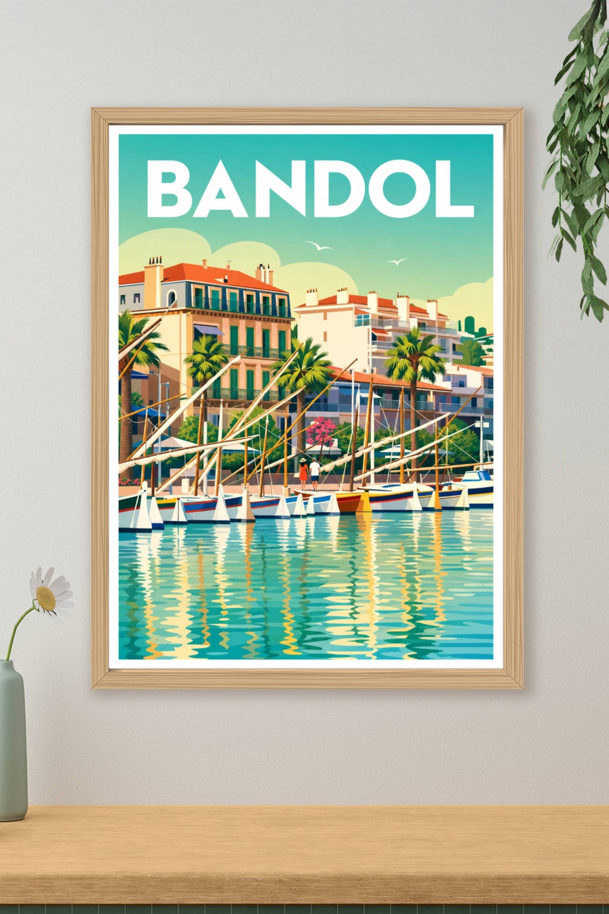 Affiche Bandol, poster port de plaisance
