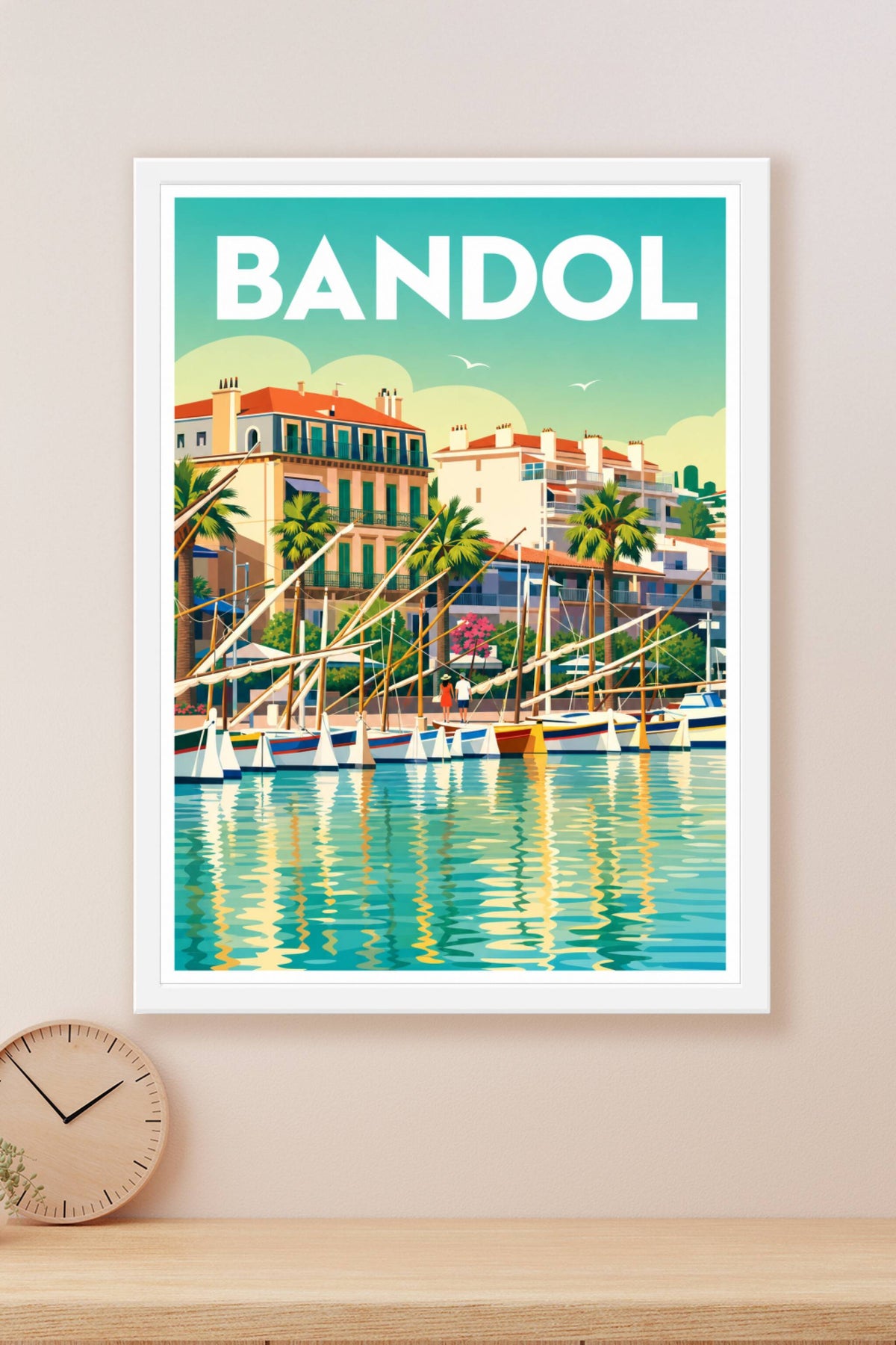 Affiche Bandol, poster port de plaisance