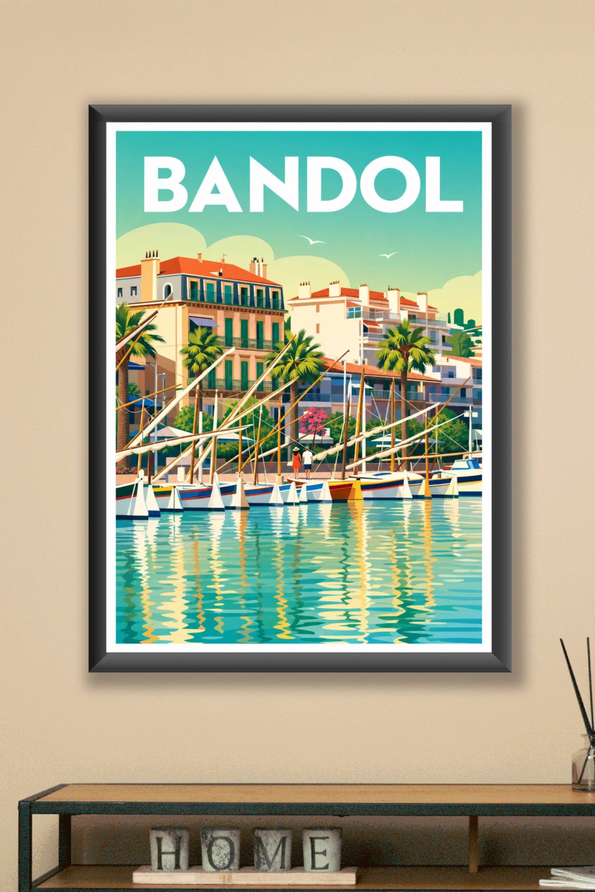 Affiche Bandol, poster port de plaisance