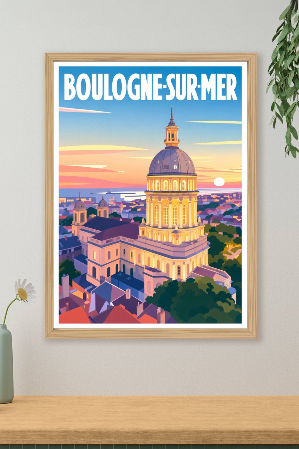 Affiche de Boulogne-sur-Mer, poster cathédrale