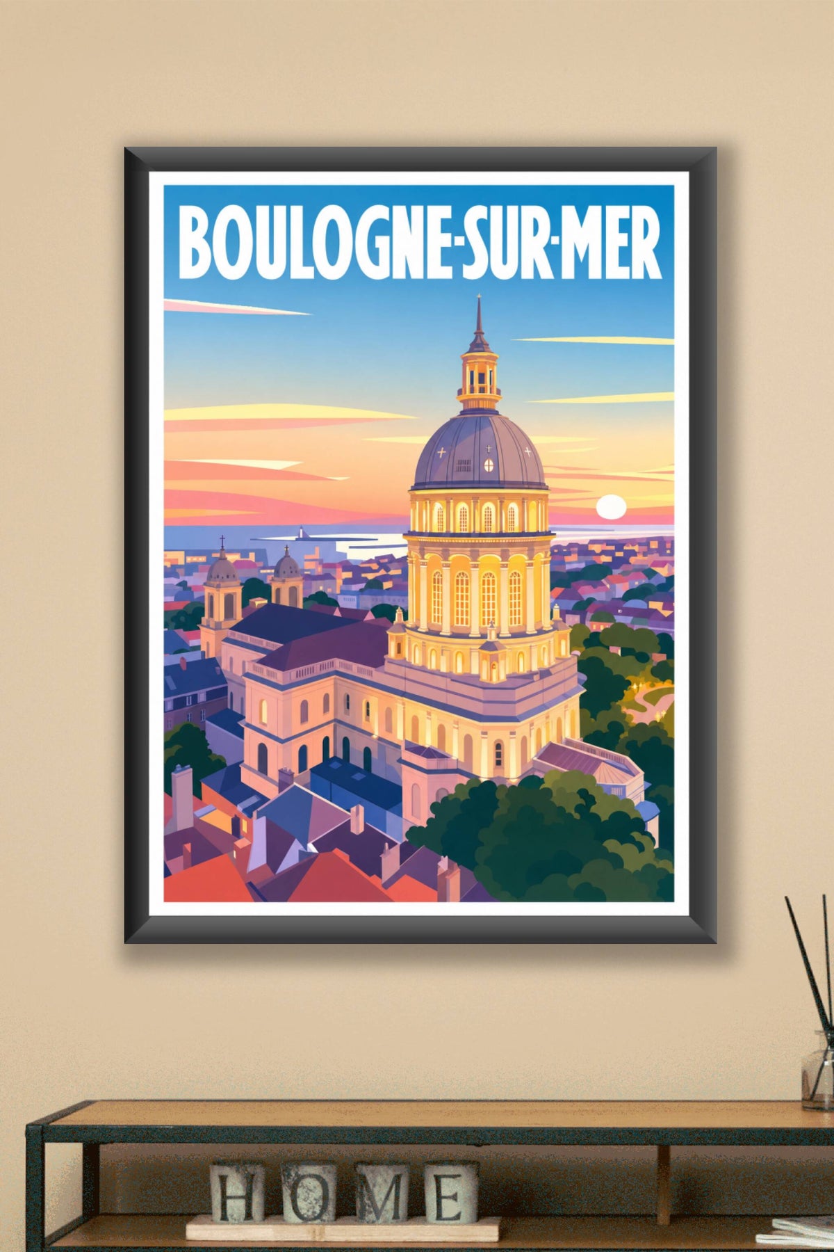 Affiche de Boulogne-sur-Mer, poster cathédrale