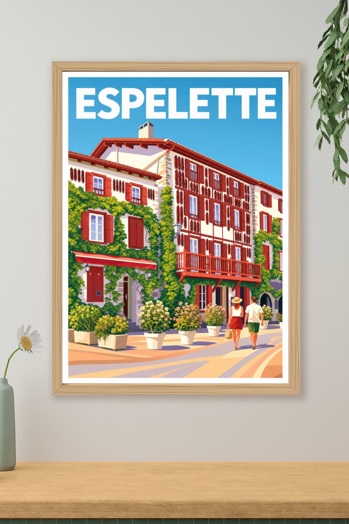 Affiche d'Espelette, poster piments rouges