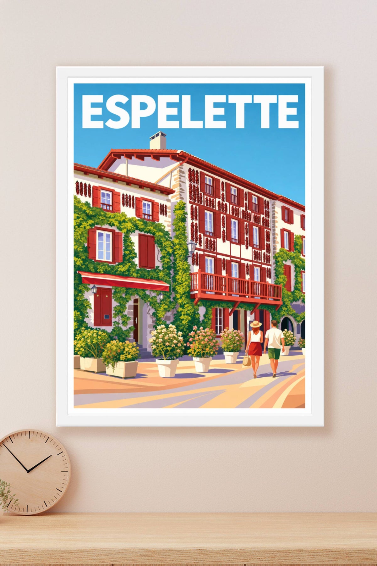 Affiche d'Espelette, poster piments rouges
