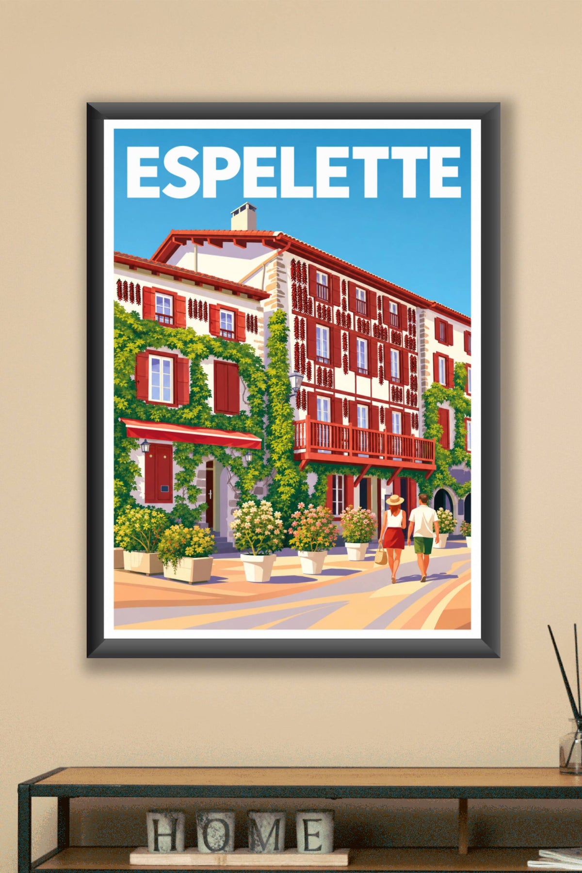 Affiche d'Espelette, poster piments rouges