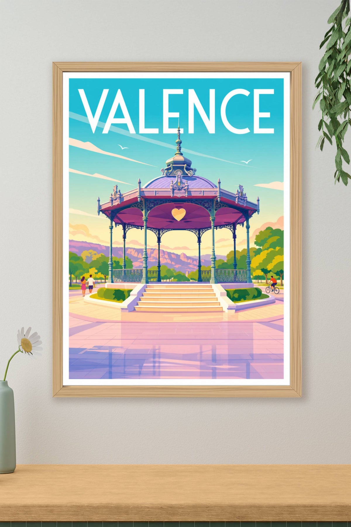 Affiche de Valence, poster du Kiosque Peynet
