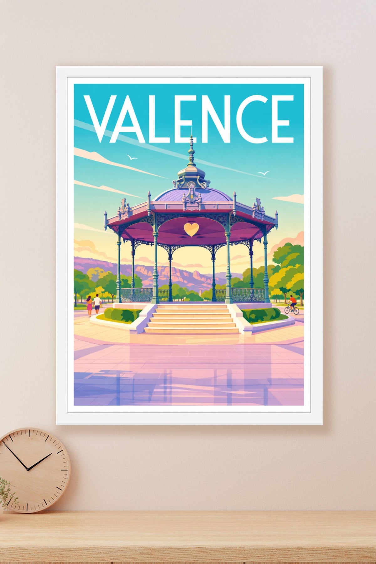 Affiche de Valence, poster du Kiosque Peynet