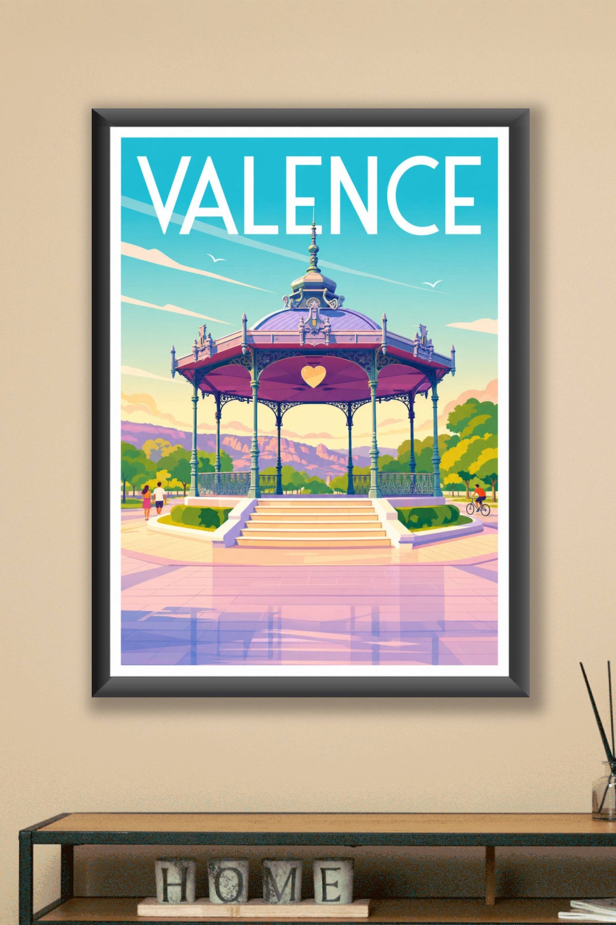 Affiche de Valence, poster du Kiosque Peynet