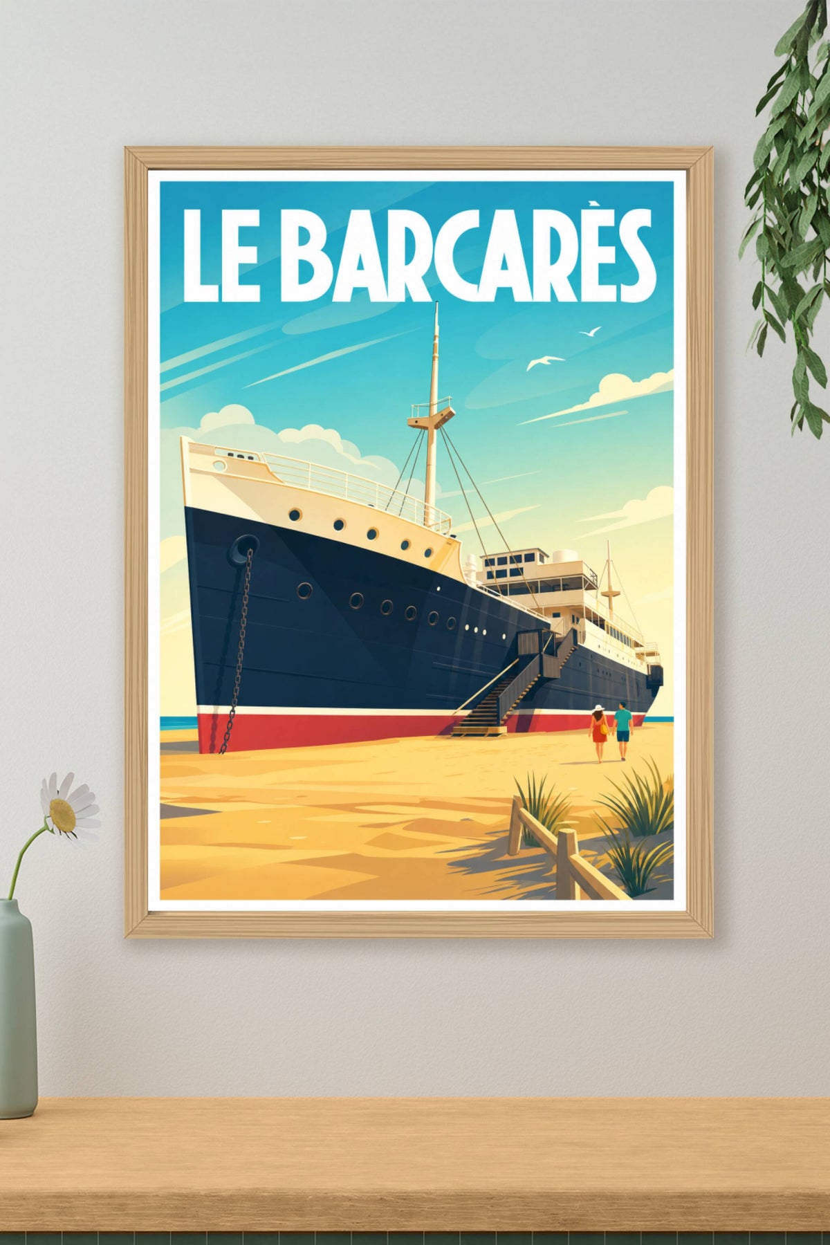 Affiche Le Barcarès, poster Lydia paquebot de sable