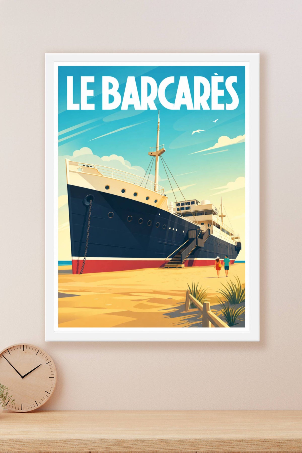 Affiche Le Barcarès, poster Lydia paquebot de sable
