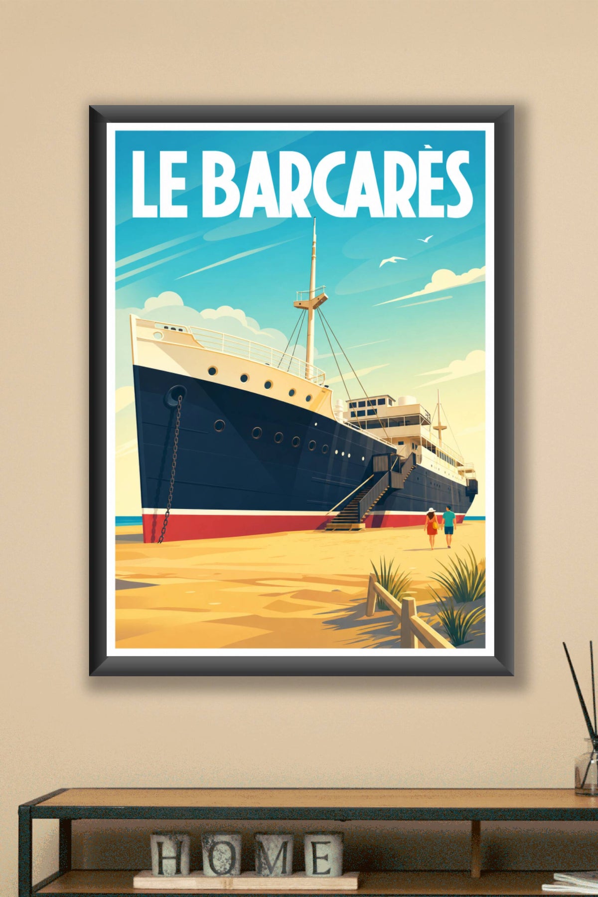 Affiche Le Barcarès, poster Lydia paquebot de sable
