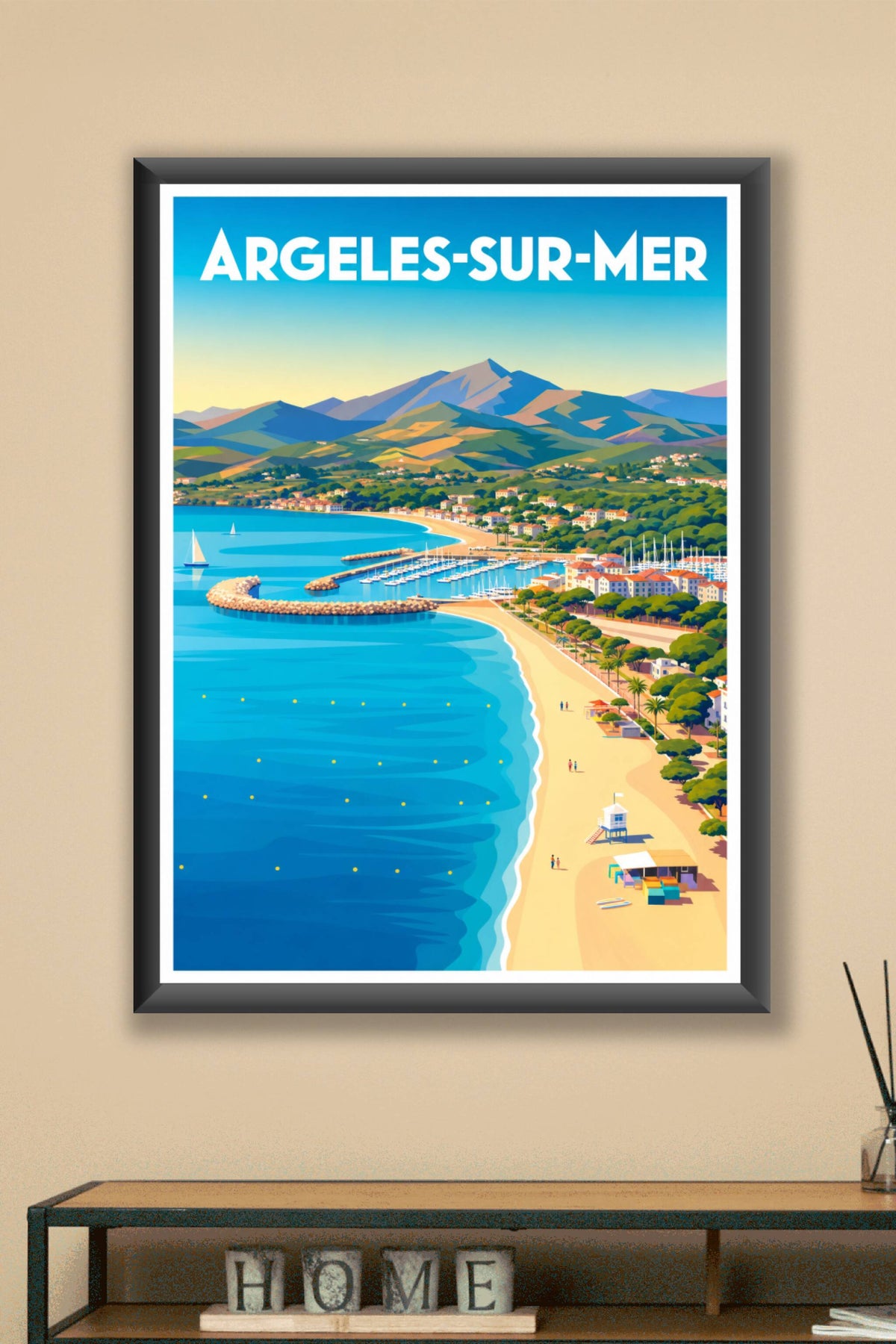 Affiche d'Argelès-sur-Mer, poster le port