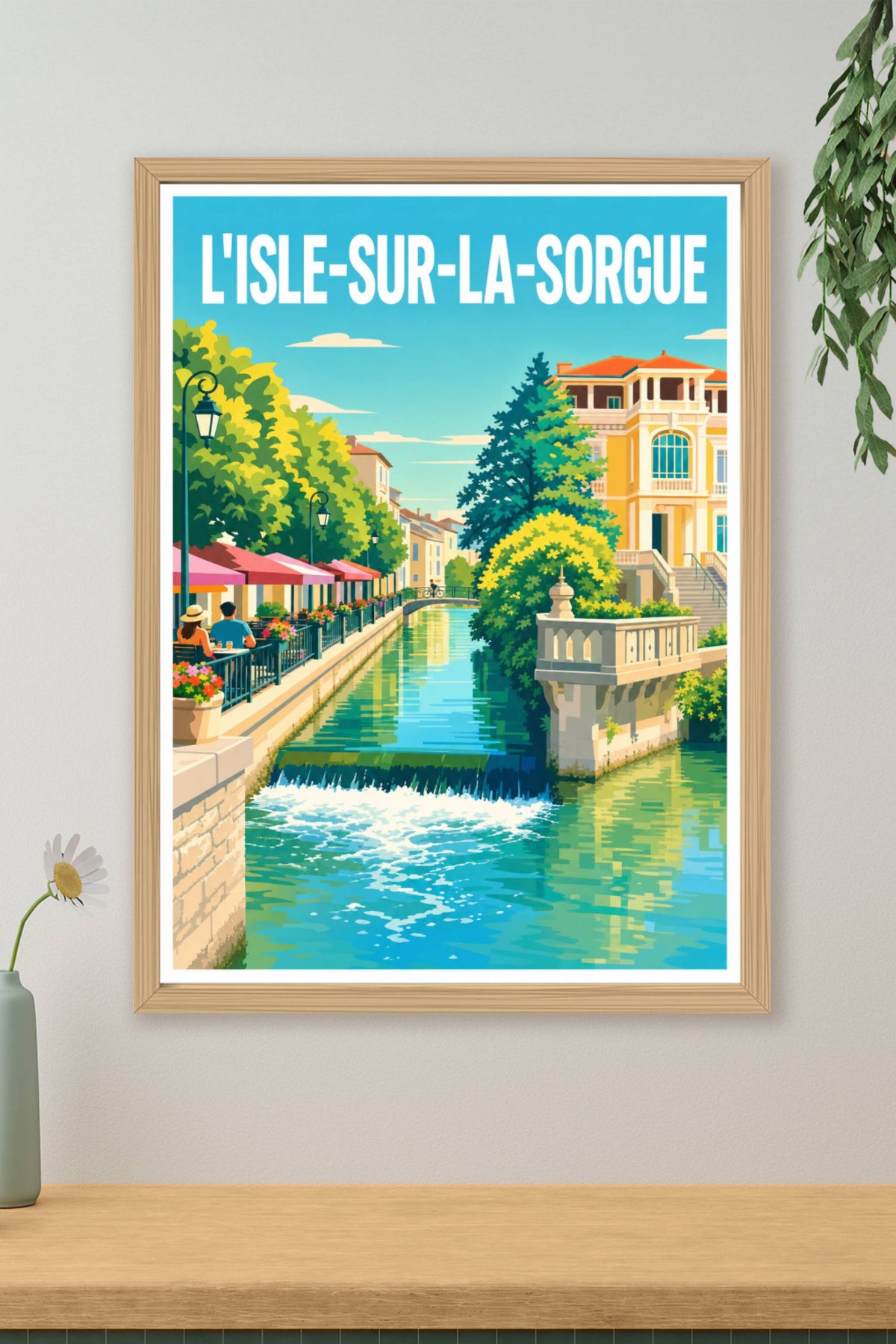 Poster L'Isle-sur-la-Sorgue, affiche canaux de Provence