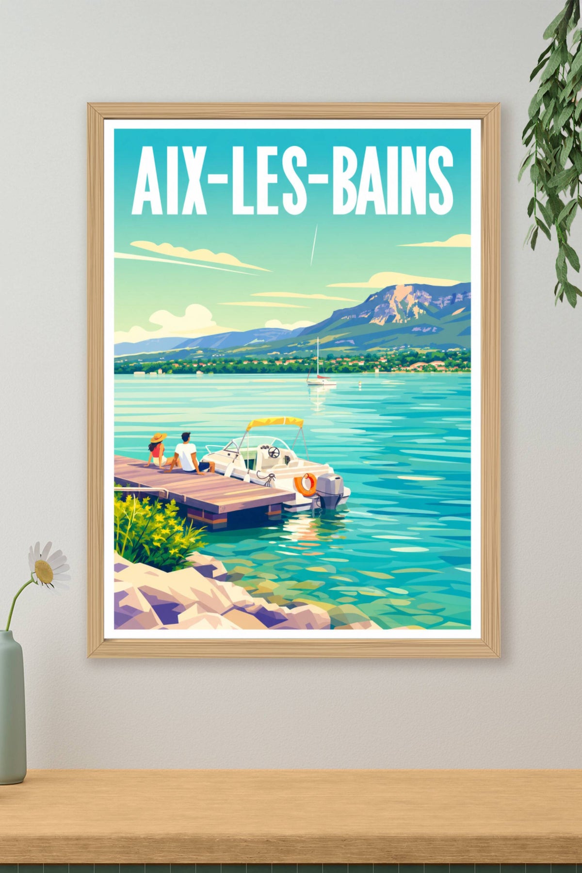 Affiche Aix-les-Bains, poster Lac du Bourget