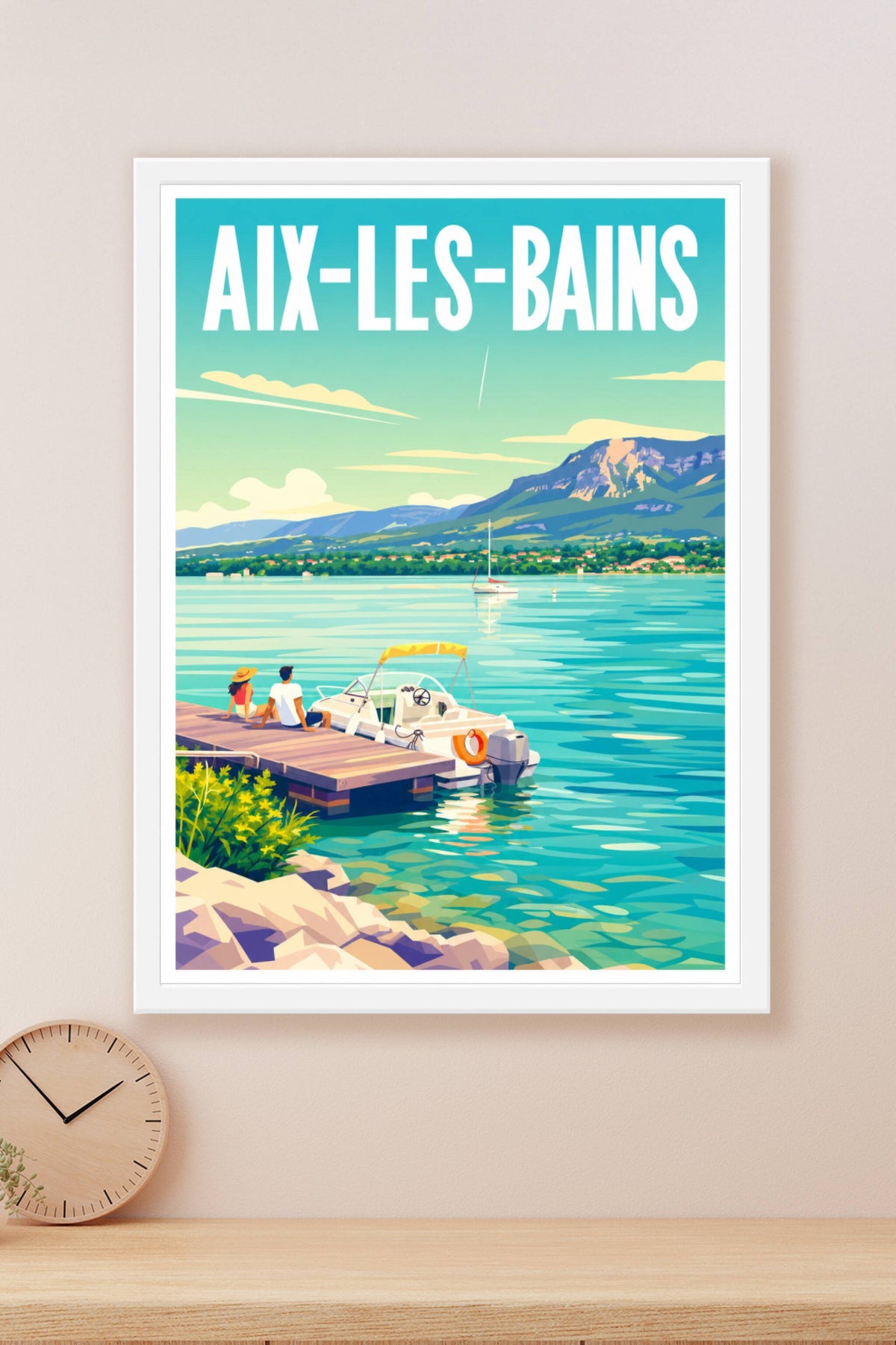 Affiche Aix-les-Bains, poster Lac du Bourget
