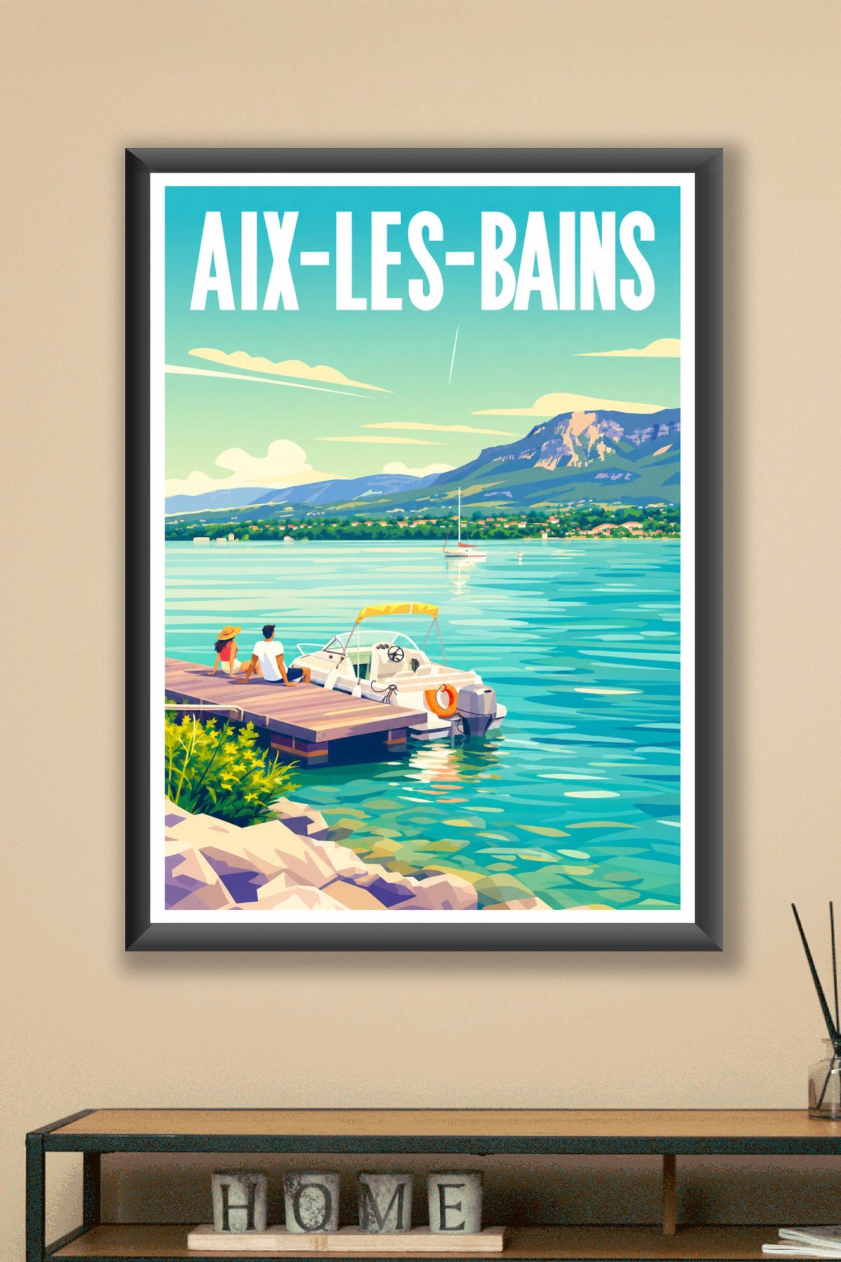 Affiche Aix-les-Bains, poster Lac du Bourget