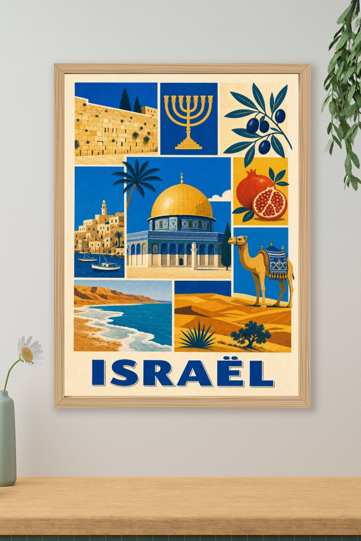 Affiche d'Israël, poster mosaïque de paysages