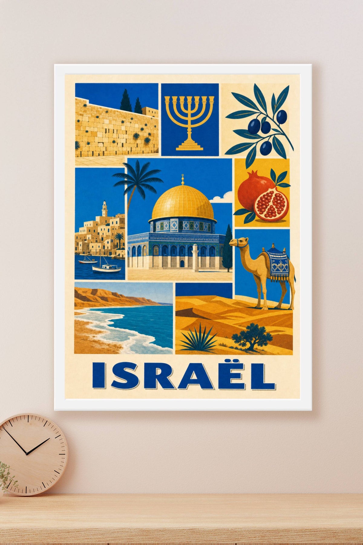 Affiche d'Israël, poster mosaïque de paysages
