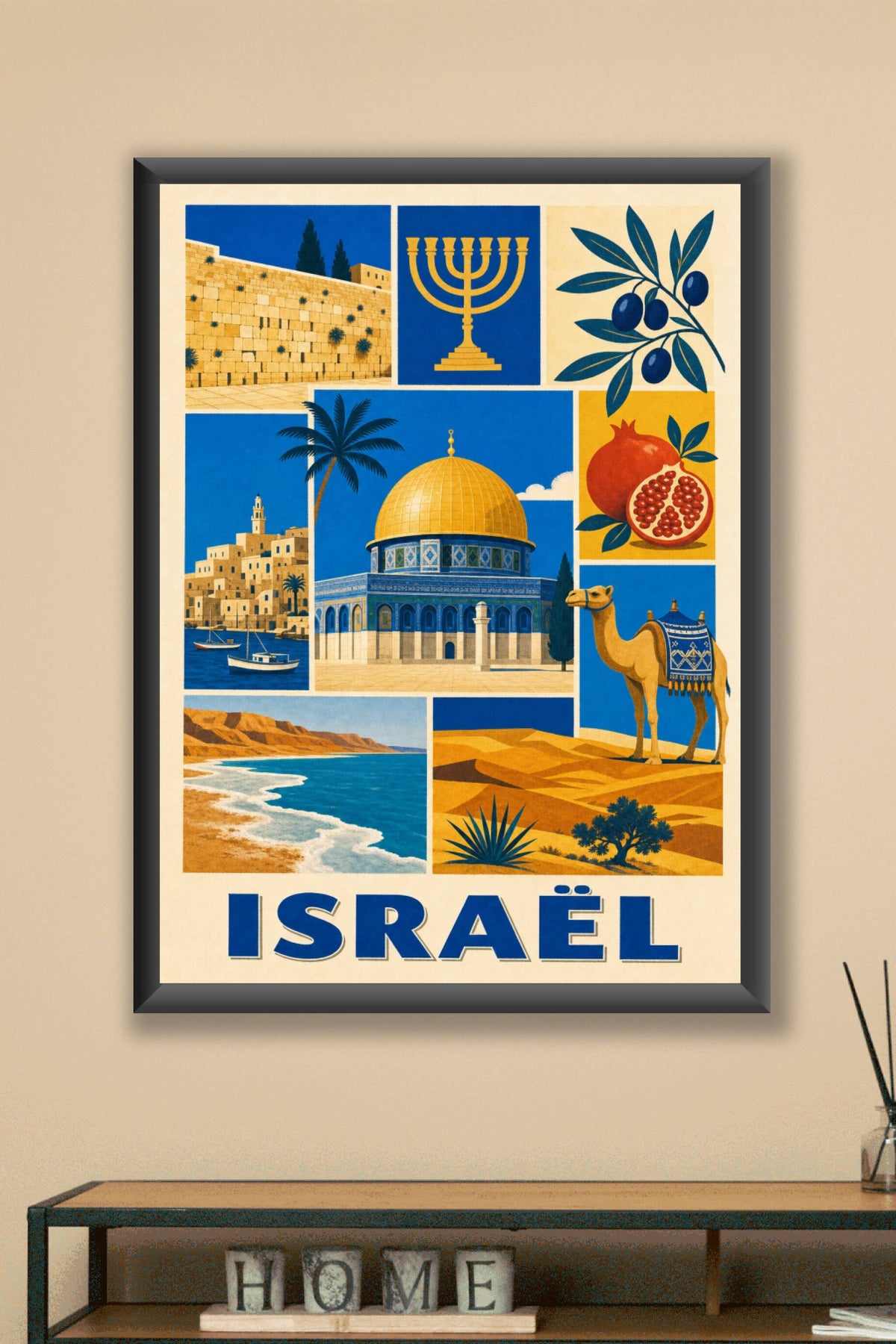 Affiche d'Israël, poster mosaïque de paysages