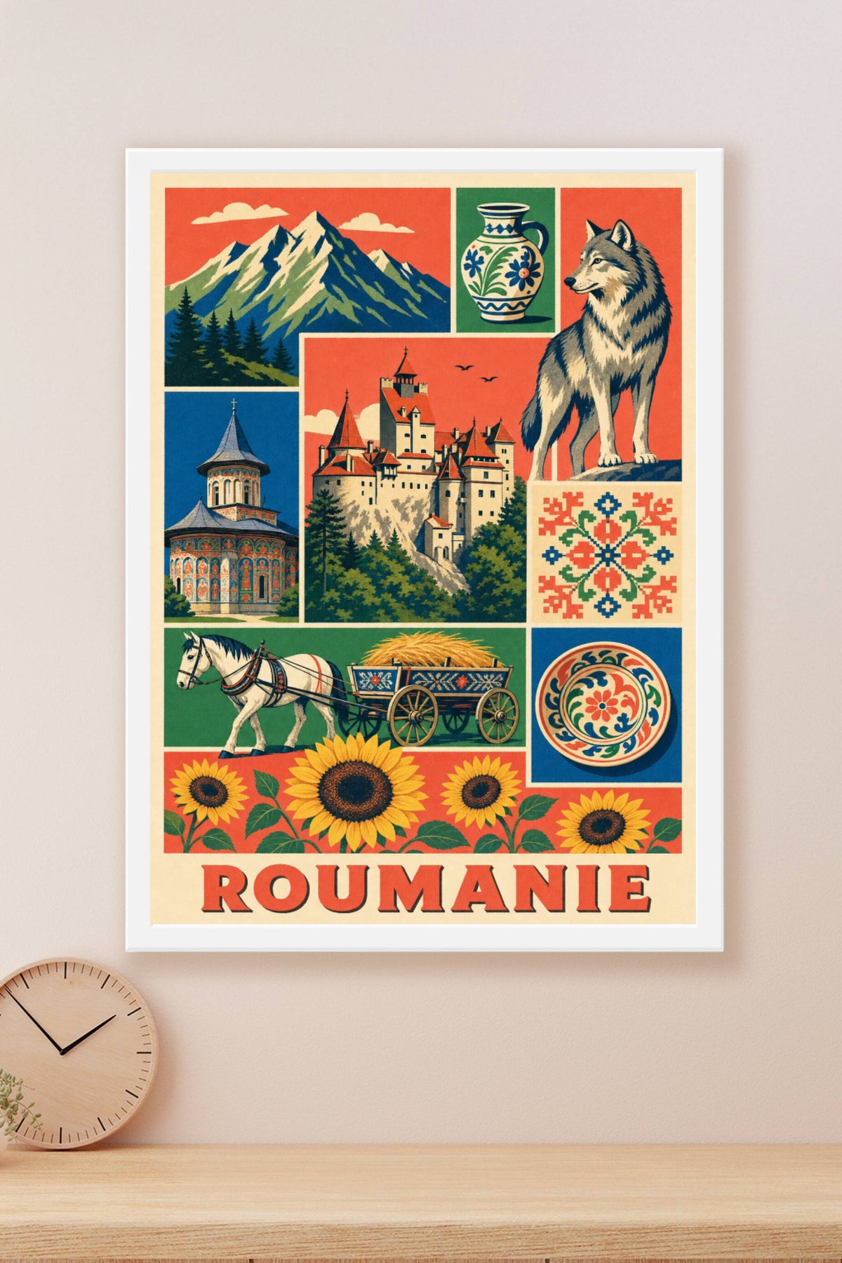 Affiche de Roumanie, poster château de Bran