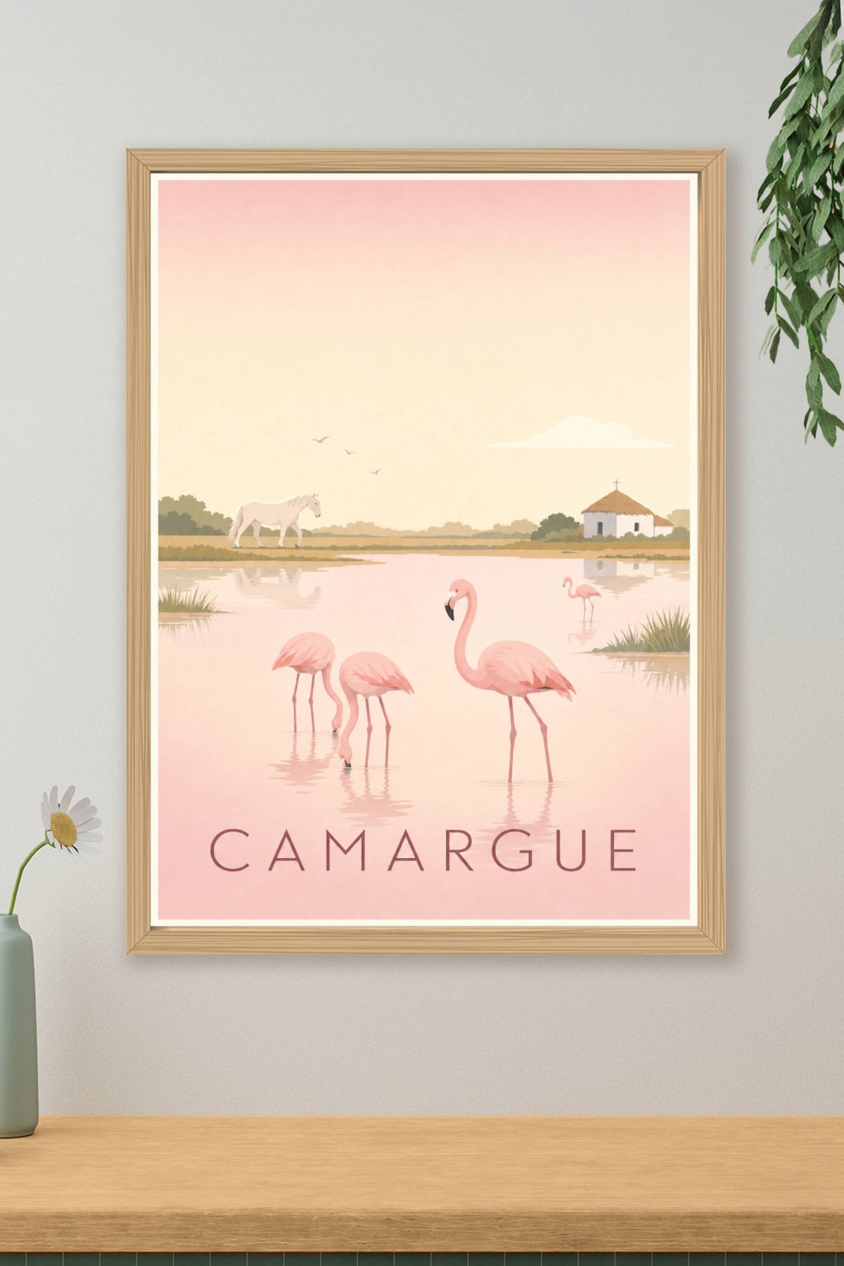 Affiche de la Camargue - Poster des flamants roses