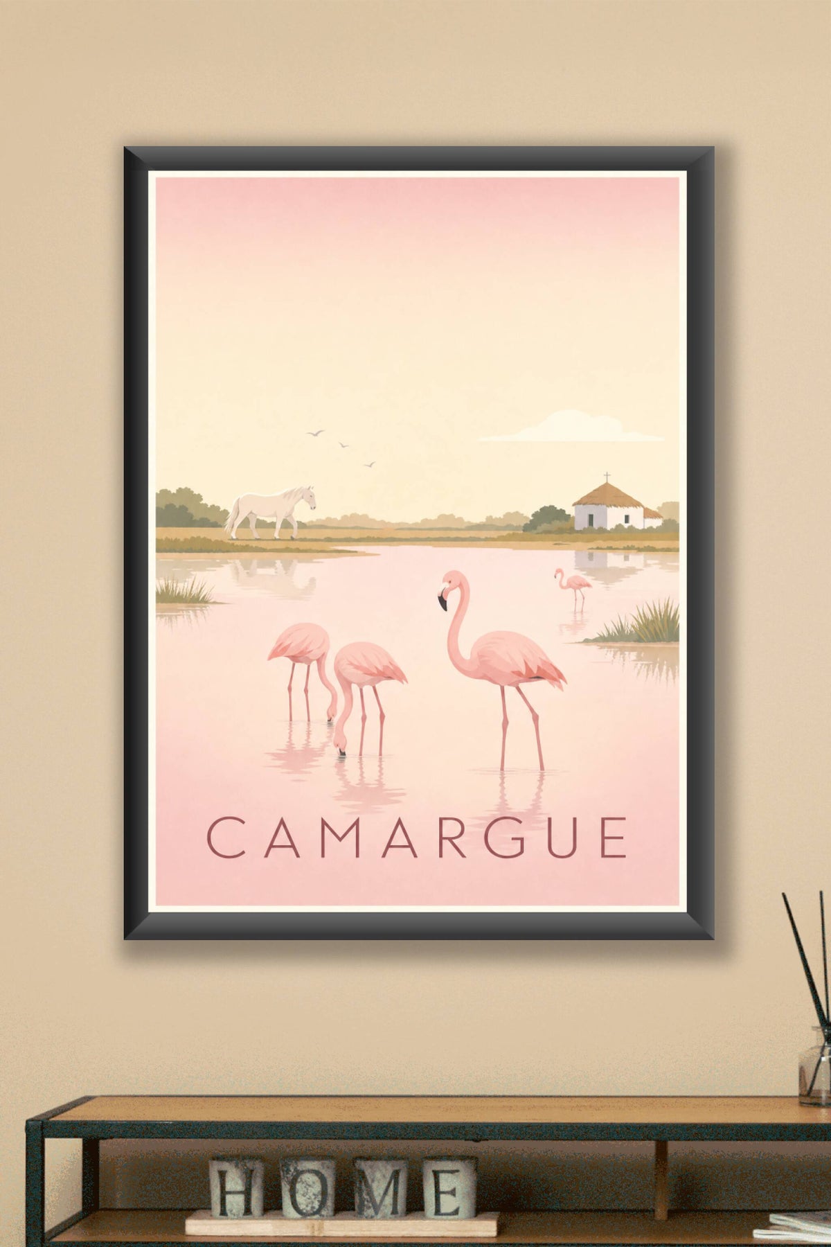 Affiche de la Camargue - Poster des flamants roses