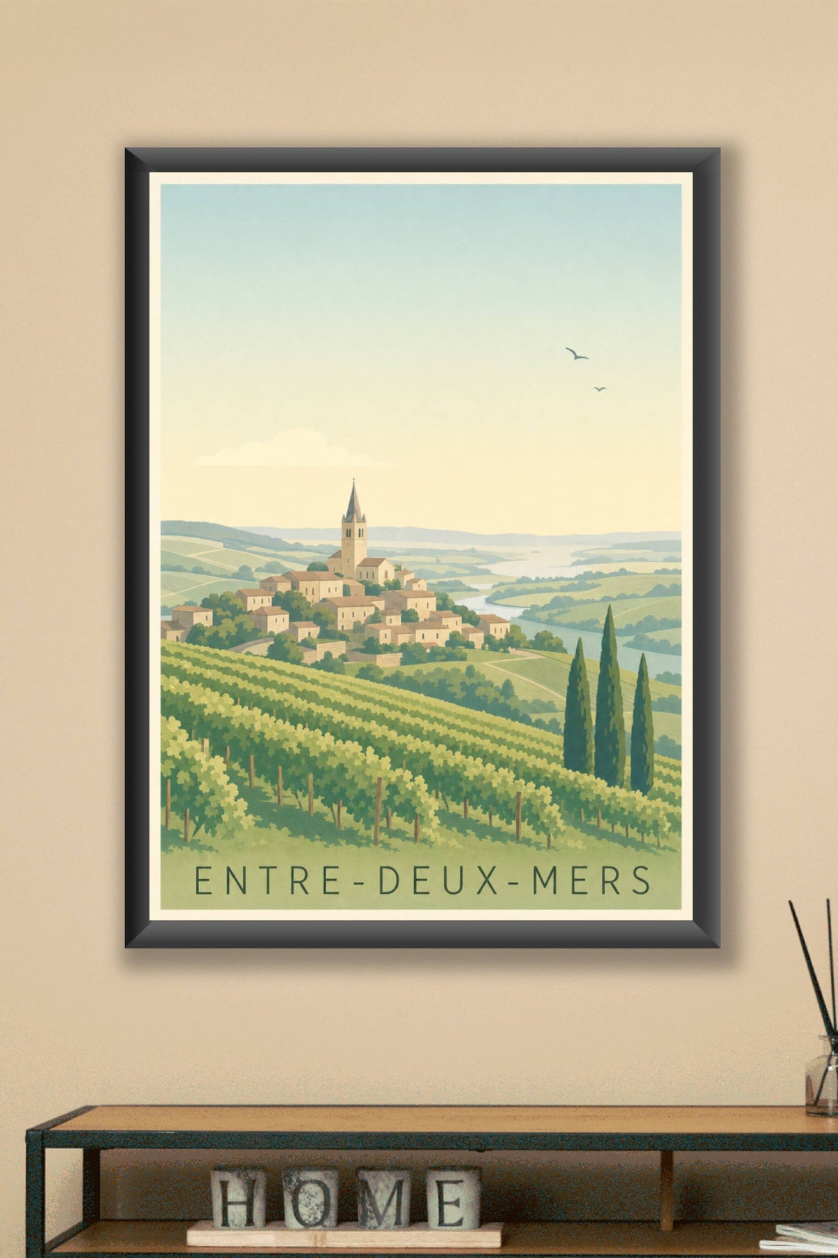 Affiche de l'Entre-deux-Mers - Poster des vignes de Bordeaux