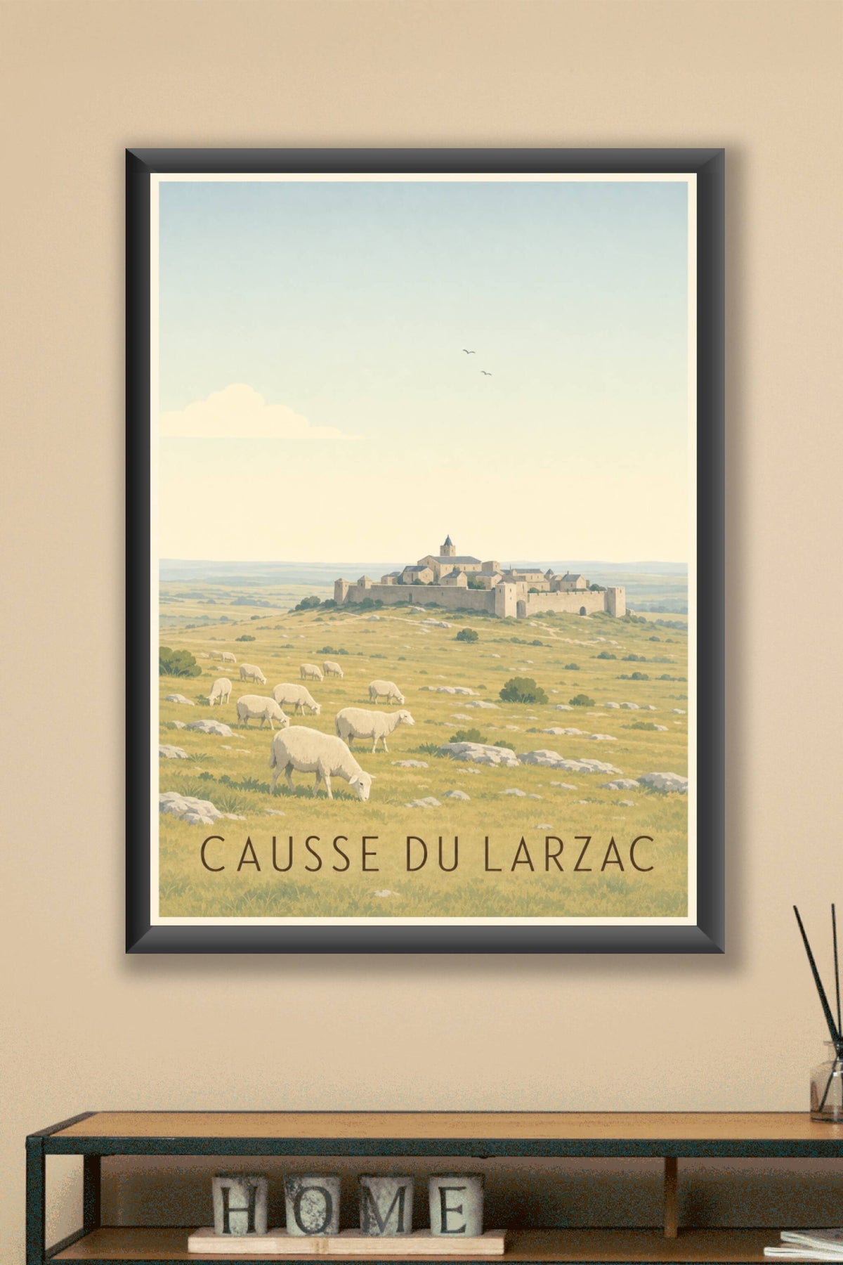 Affiche du Causse du Larzac - Poster de La Couvertoirade