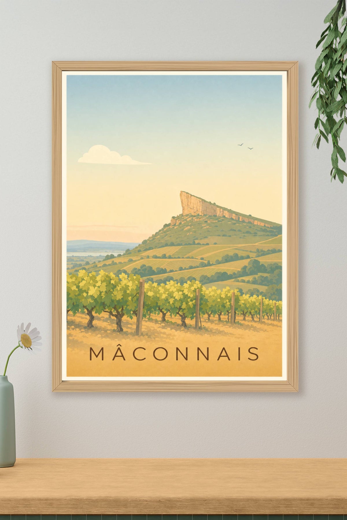 Affiche du Mâconnais - Poster de la roche de Solutré
