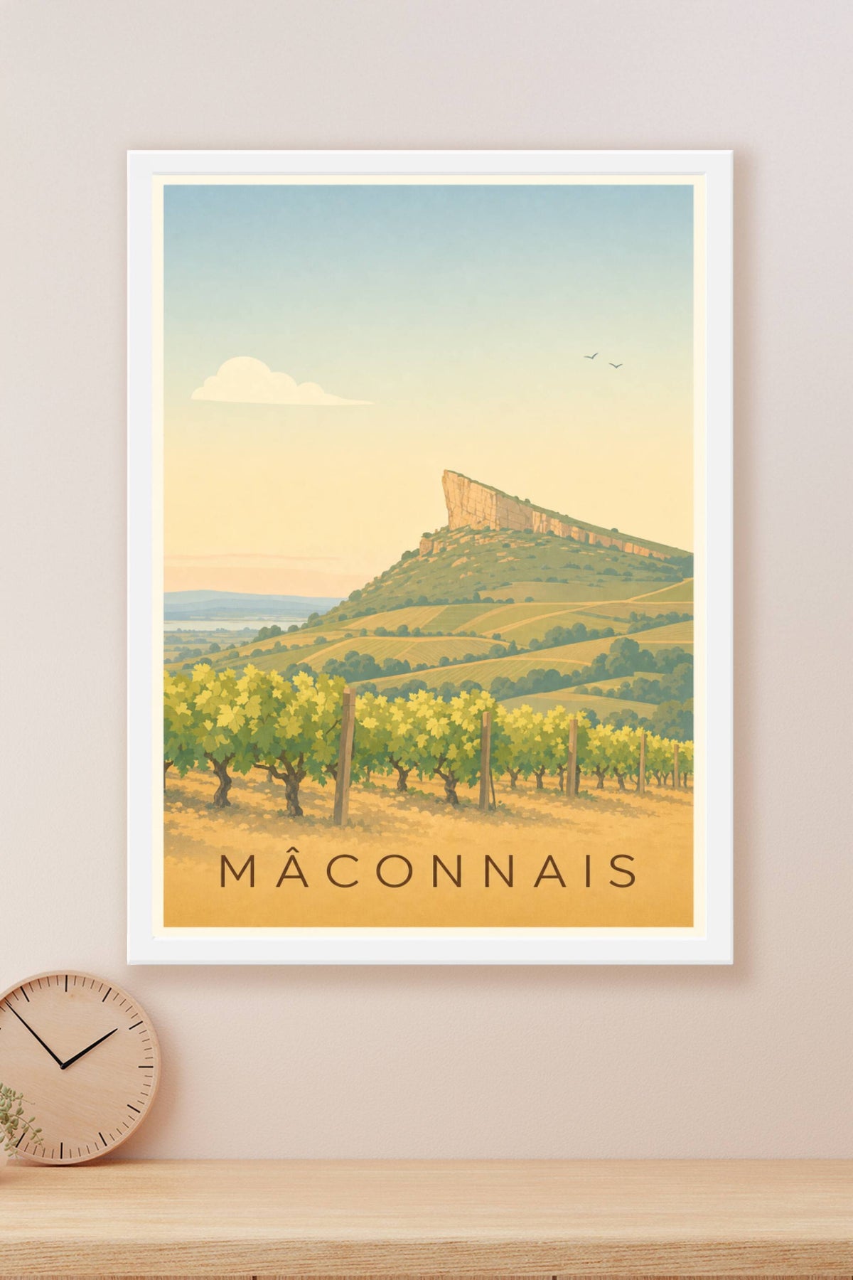 Affiche du Mâconnais - Poster de la roche de Solutré