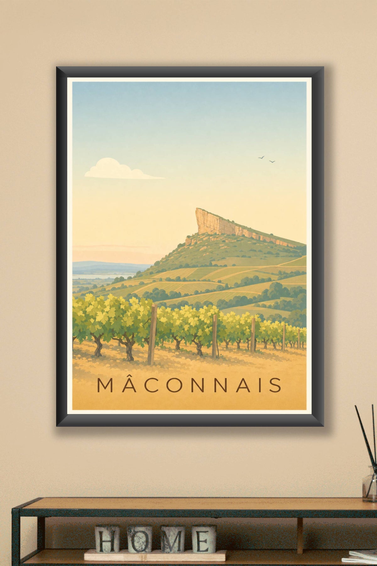 Affiche du Mâconnais - Poster de la roche de Solutré