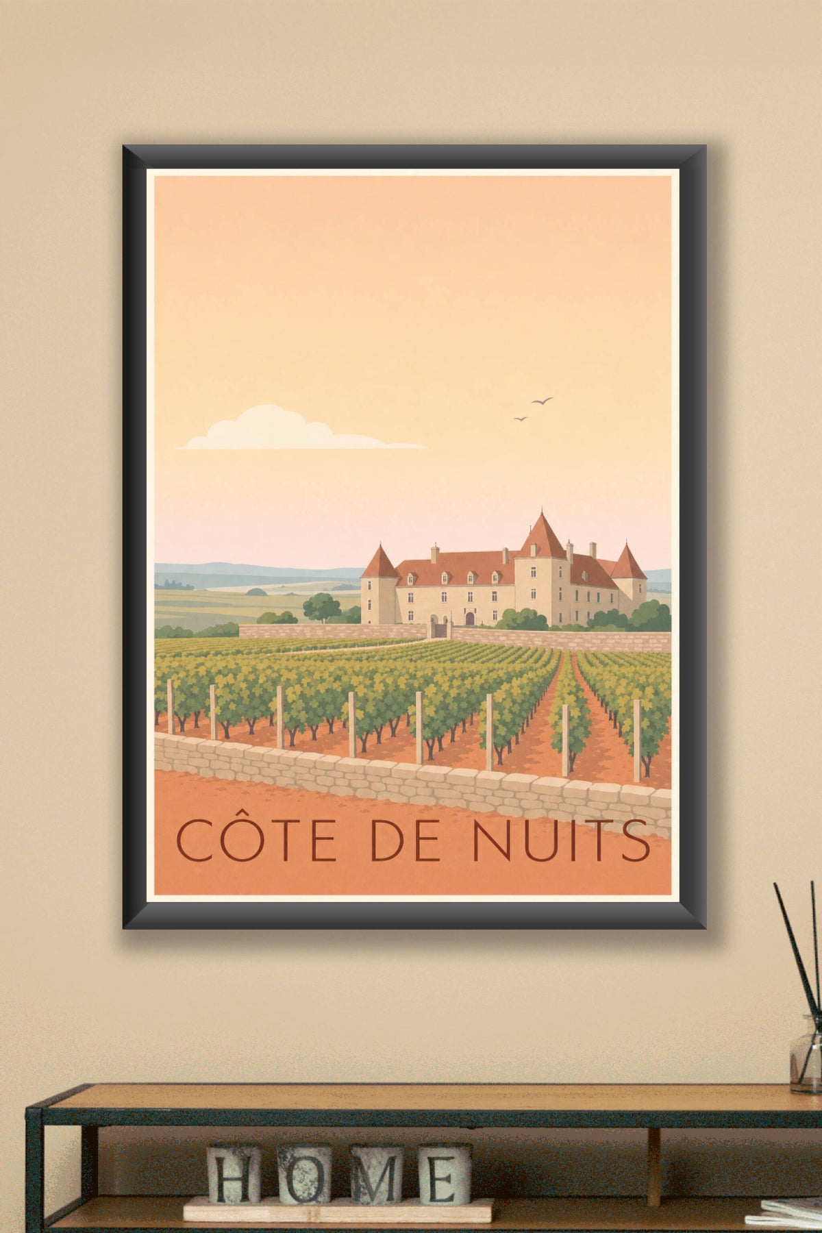 Affiche de la Côte de Nuits - Poster du Clos de Vougeot
